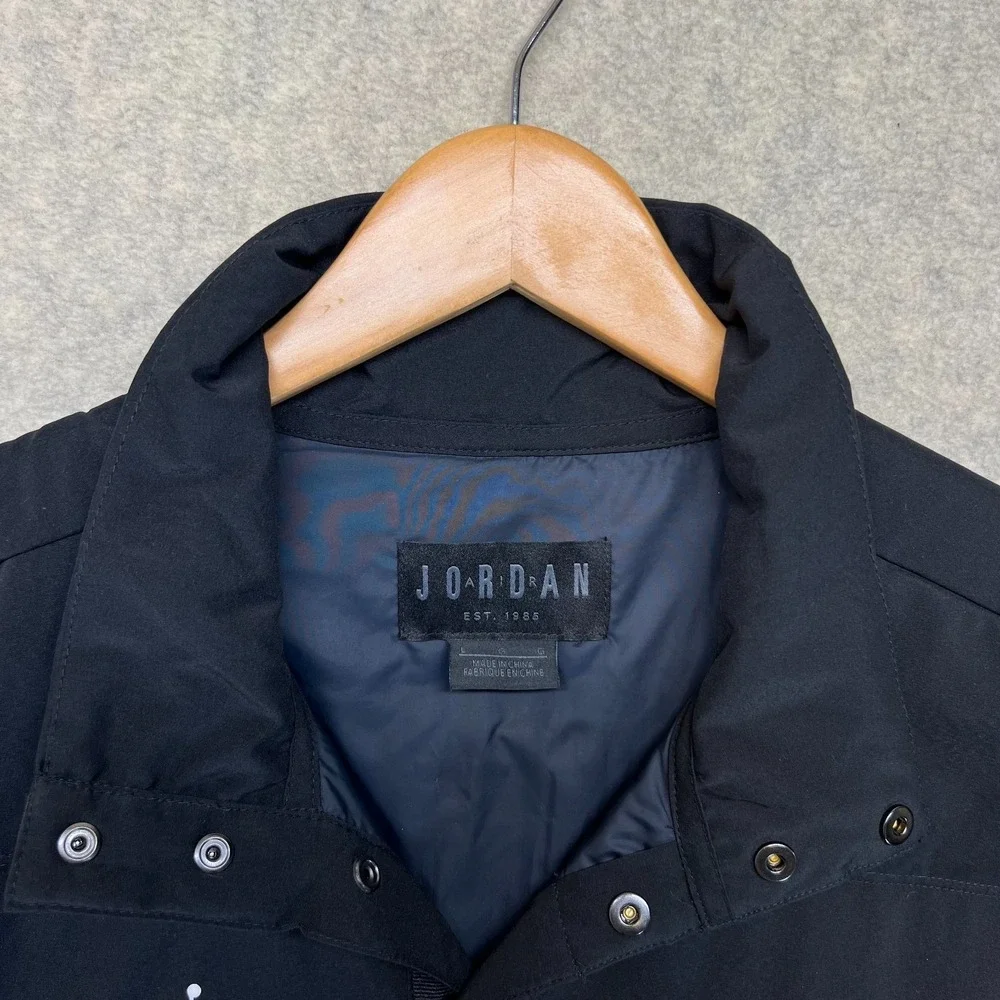 Air Jordan Mens Quilted Jacket Long Sleeve Black 1/2 Snap‎ Pullover Sport L